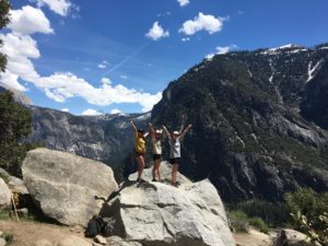 Students posing on a filed trip at Yosemite National Park